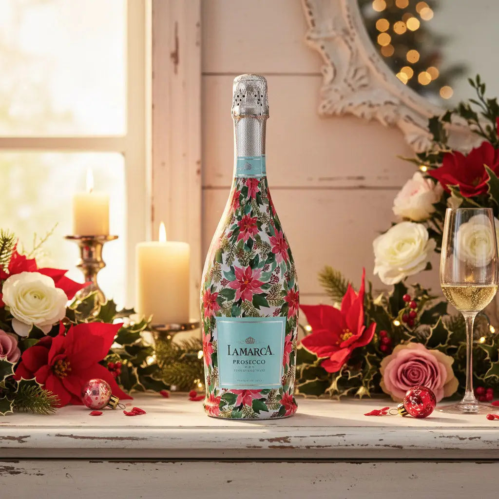 Holiday Bloom Prosecco Bottle Wrap