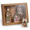 8" Lighted Gingerbread Houses and Trees