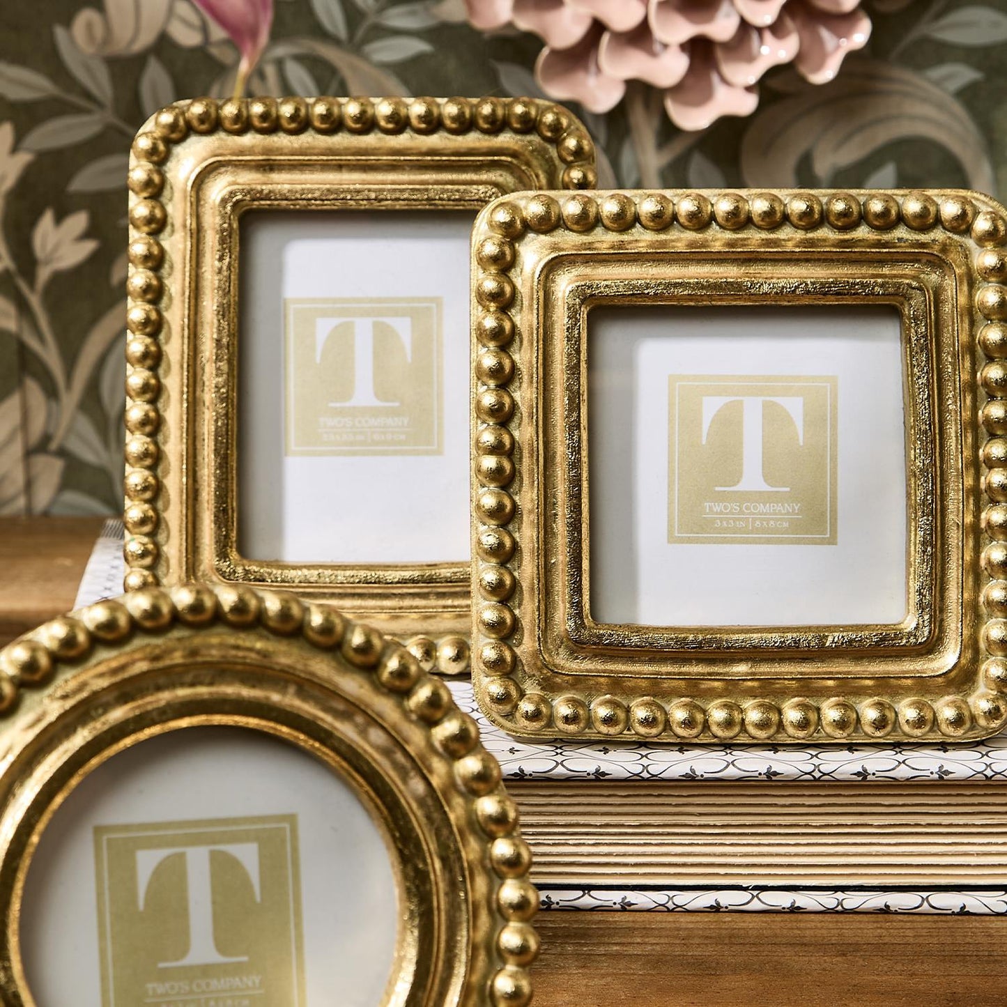 Beaded Texture Gold Frames
