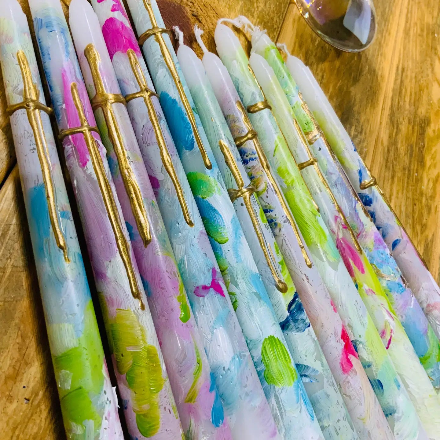 Colorful Cross Candles