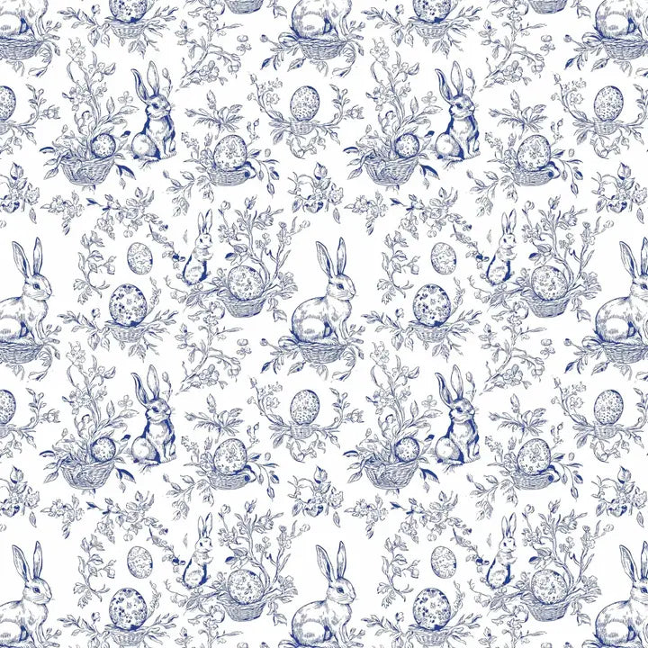 Blue Easter Bunny Toile Bottle Wrap