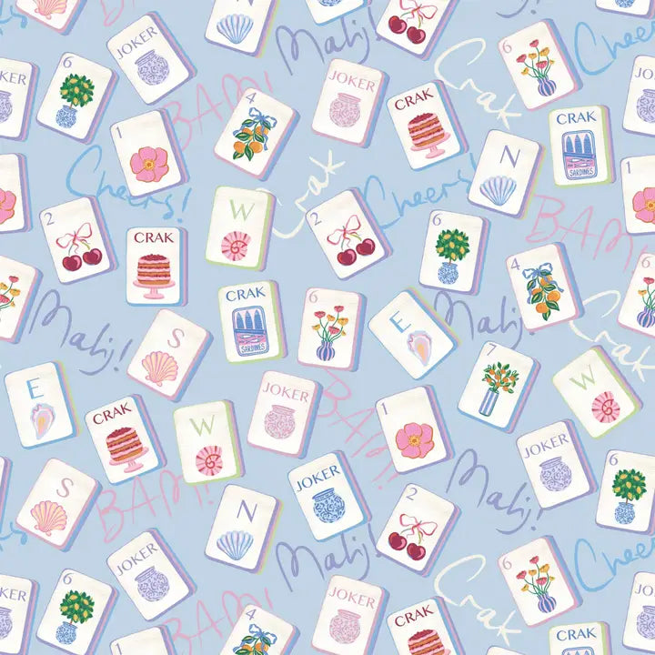 Pastel Blue Mahjong Bottle Wrap