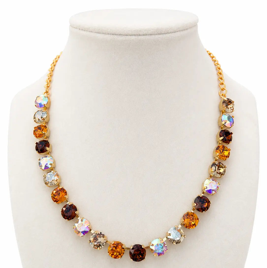 Southern Charm Falling For You Rhinestone Necklace in Gold