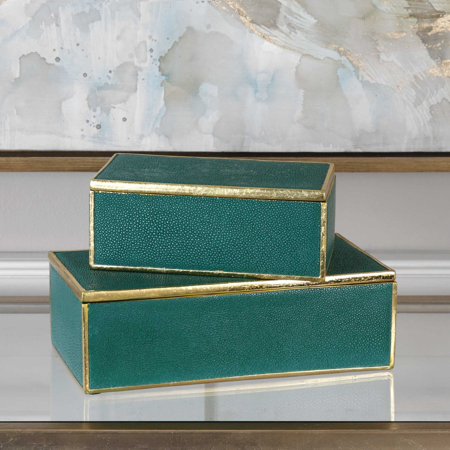 Uttermost Karis Emerald Green Boxes Set/2