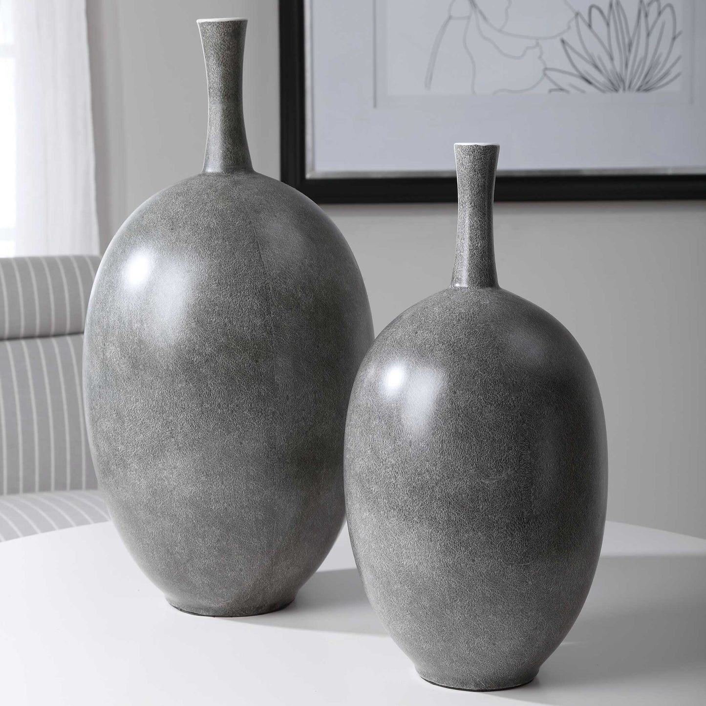 Uttermost Riordan Modern Vases Set/2