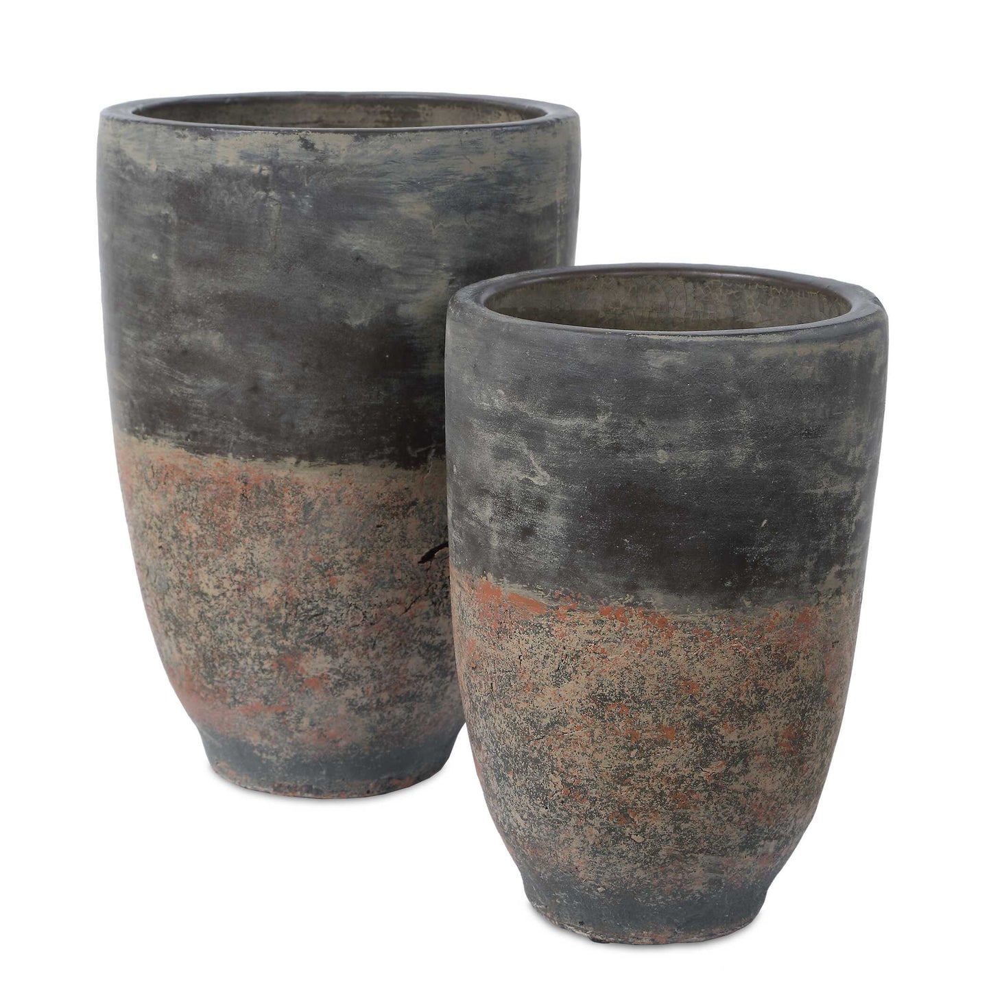 Uttermost Emberwash Planters, S/2 - Black,Brown