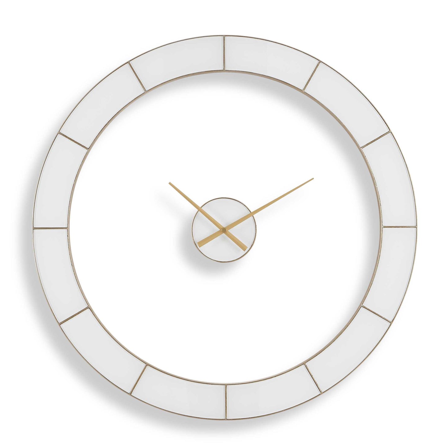 Uttermost Ivory Halo Minimalist Wall Clock - Gold,White