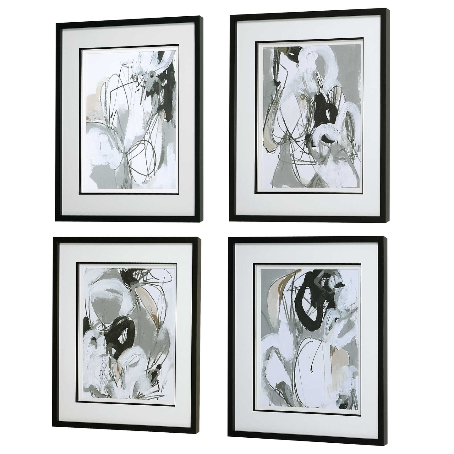 Uttermost Tangled Threads Abstract Framed Prints Set/4