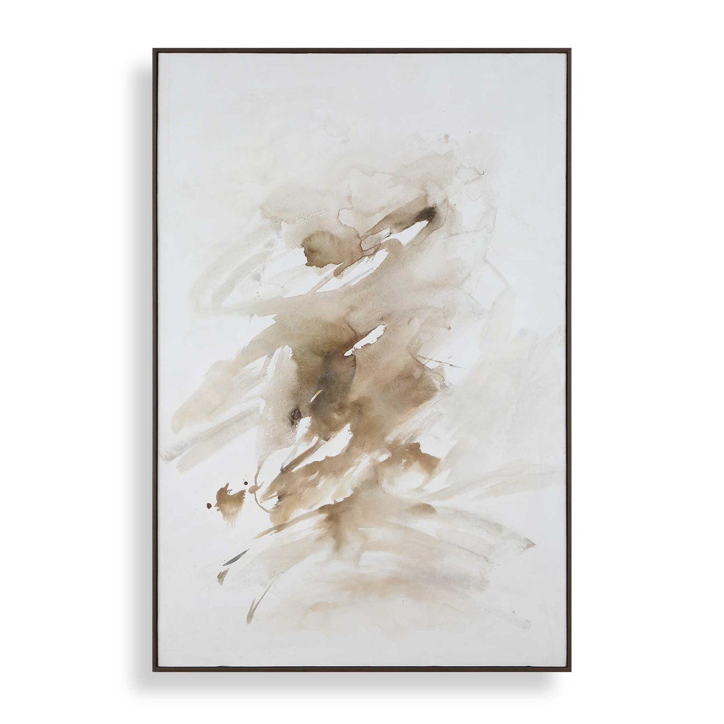 Uttermost Still Moving Abstract Painting - Brown,Gray,White