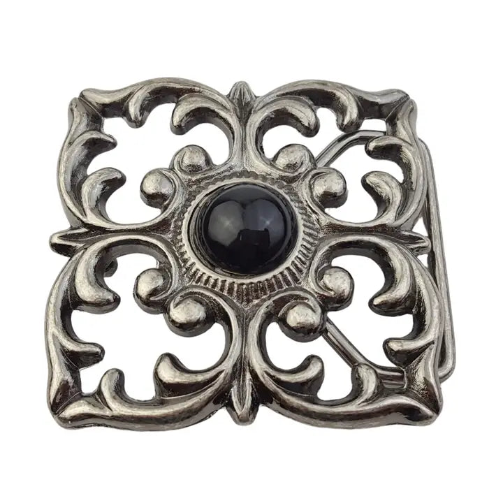 Antique Silver Scroll Statement Belt Buckle