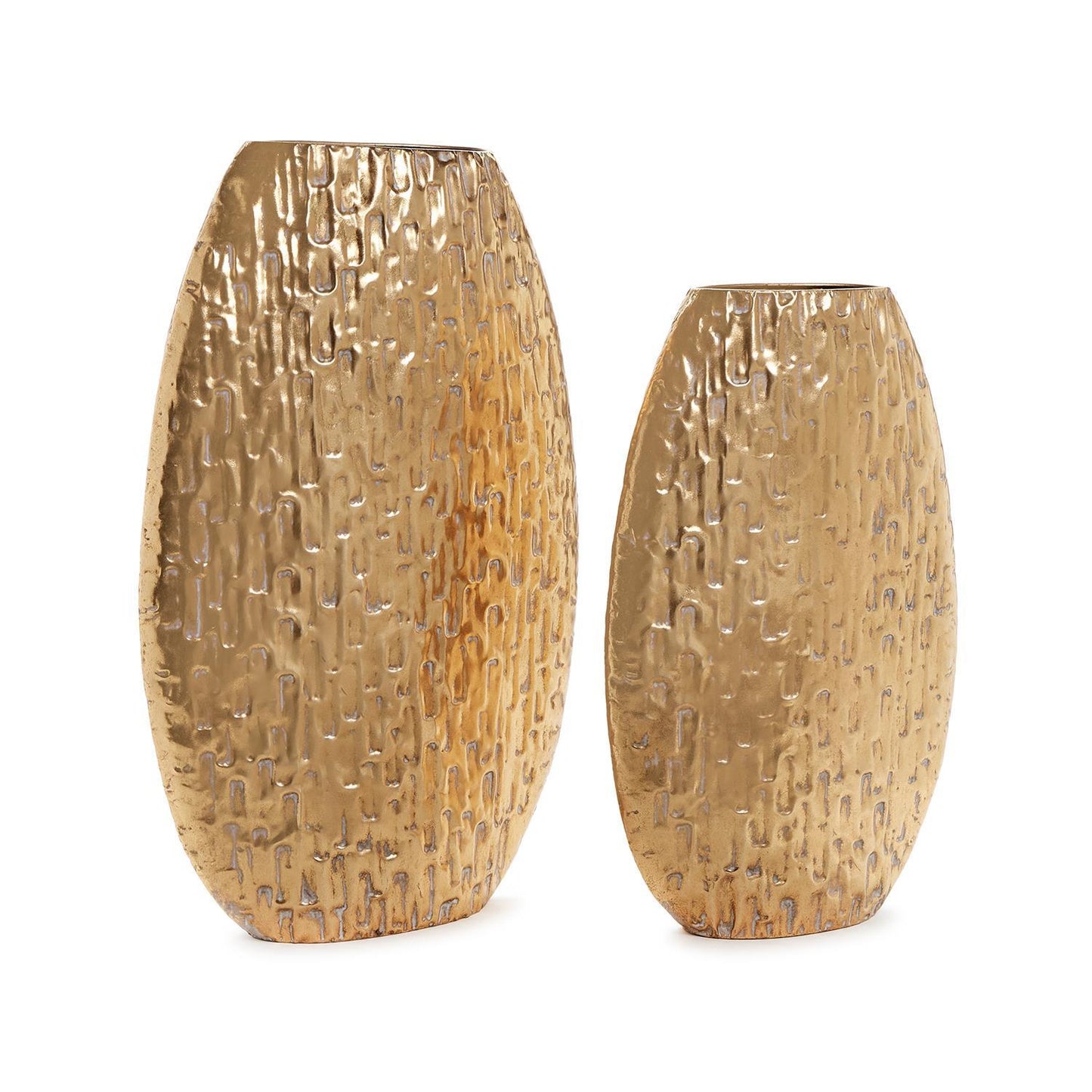 Etched Gold Metal Vase