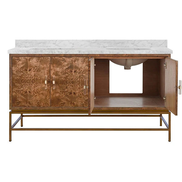 Burl Wood Double Sink Vanity