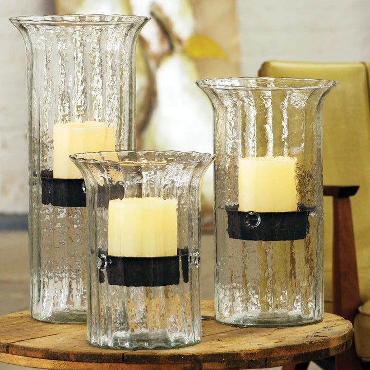 Ribbed Glass Candle Cylinder