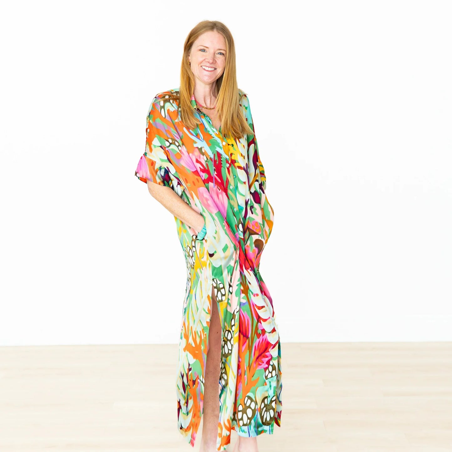 Enchanted Forest Button Down Dress One Size