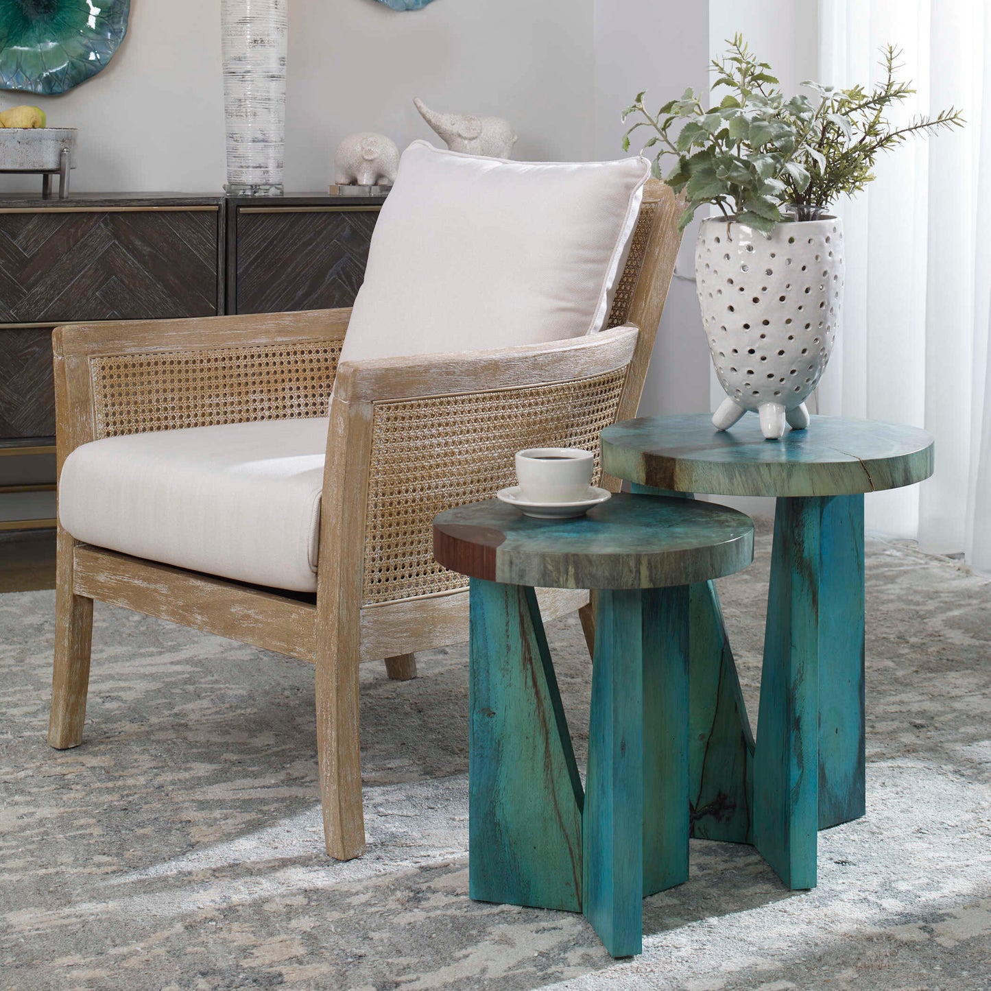Uttermost Nadette Blue Nesting Tables Set/2
