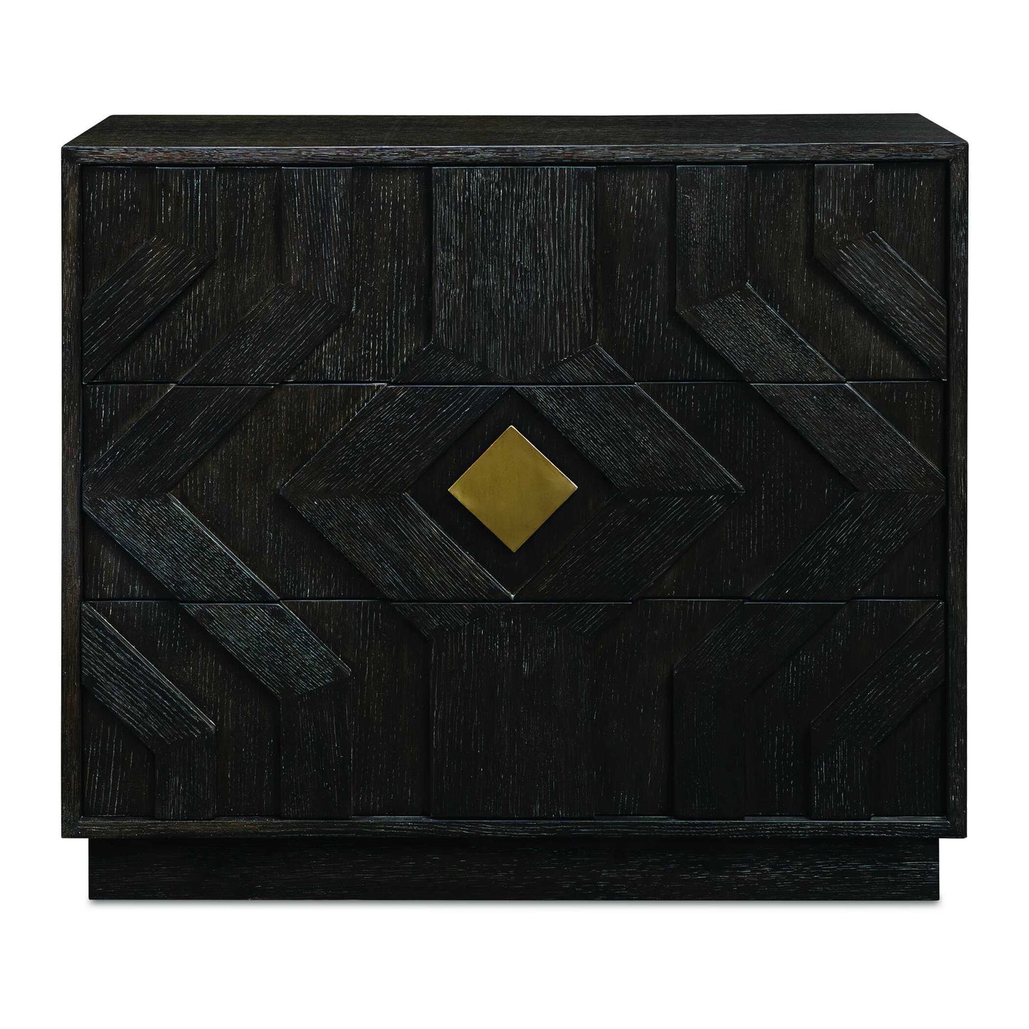 Uttermost Faulkner 3 Drawer Modern Chest - Black,Brass