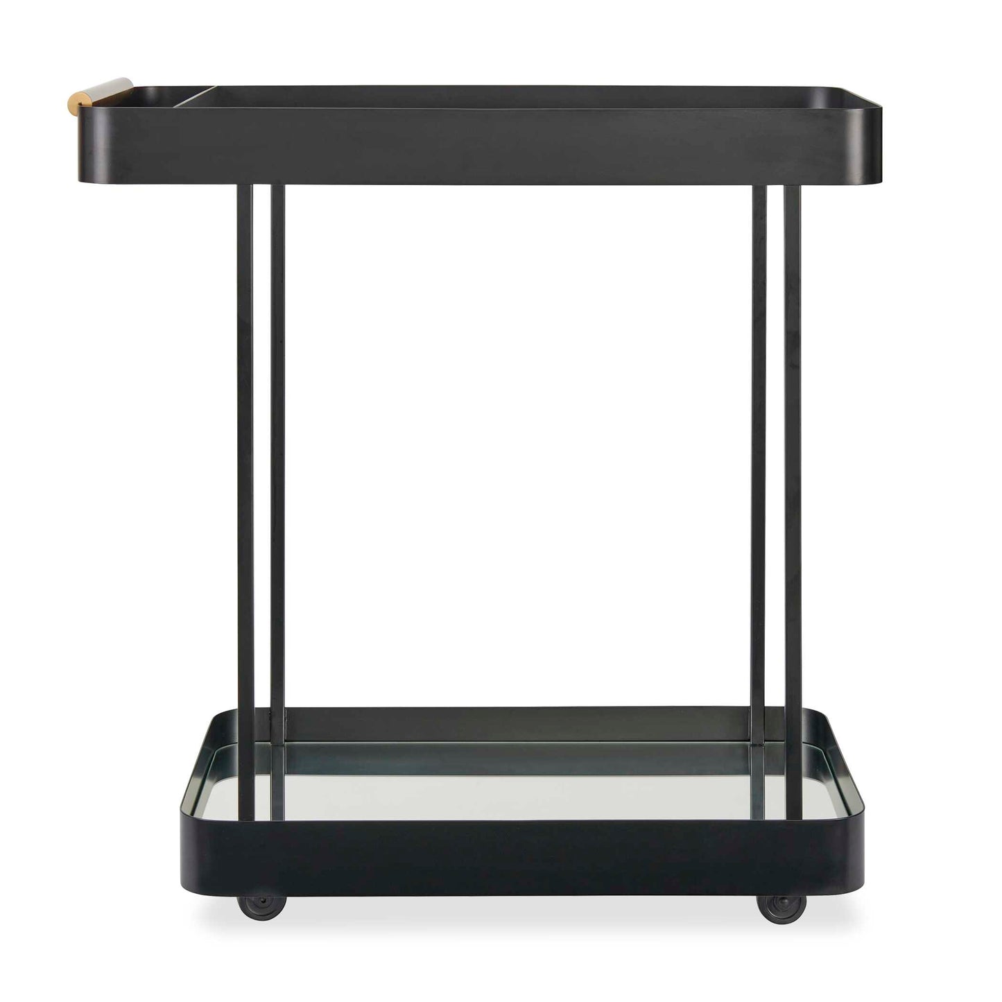 Uttermost Vesper Black Iron Bar Cart - Black,Brass