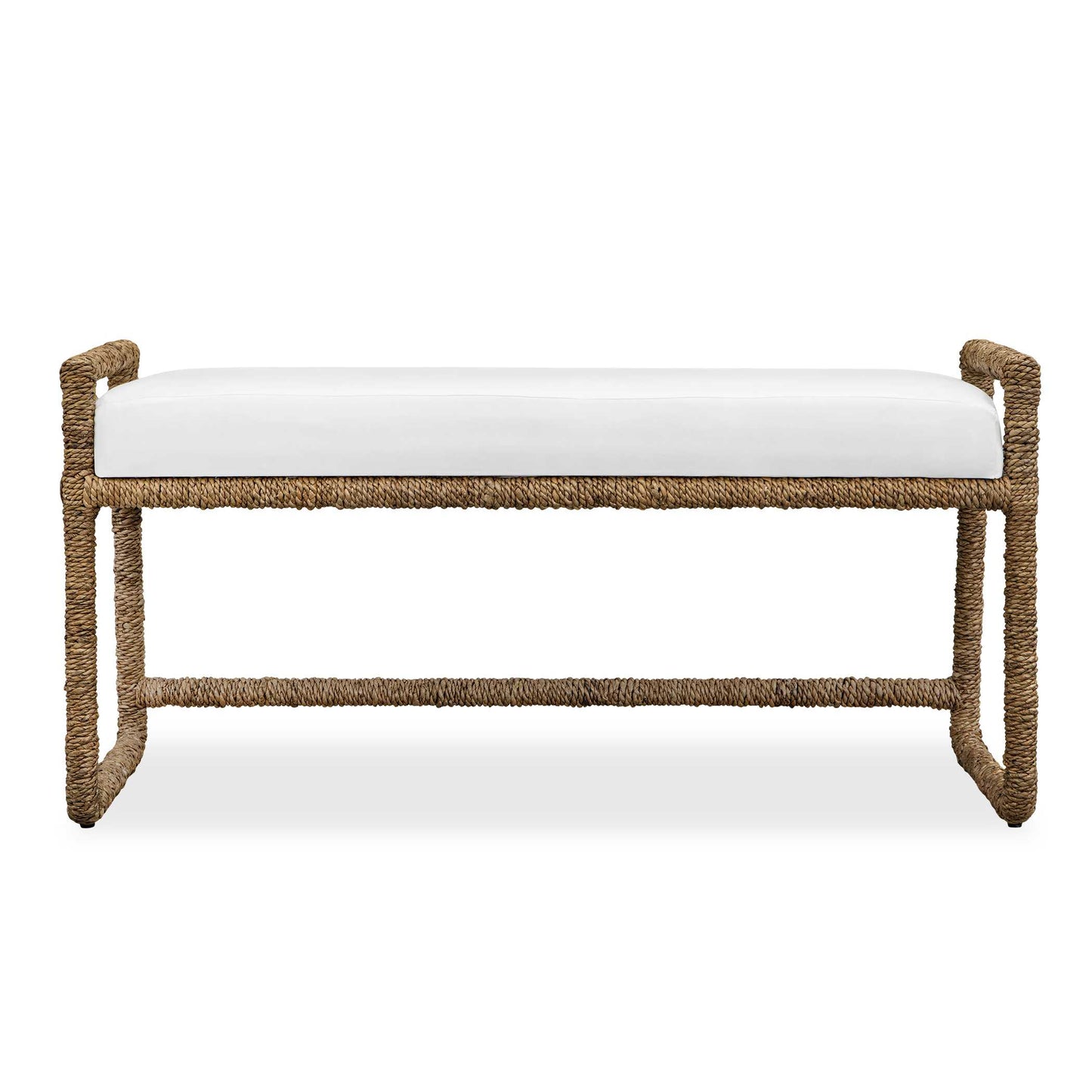 Uttermost Araiza White Fabric Bench - Brown,White