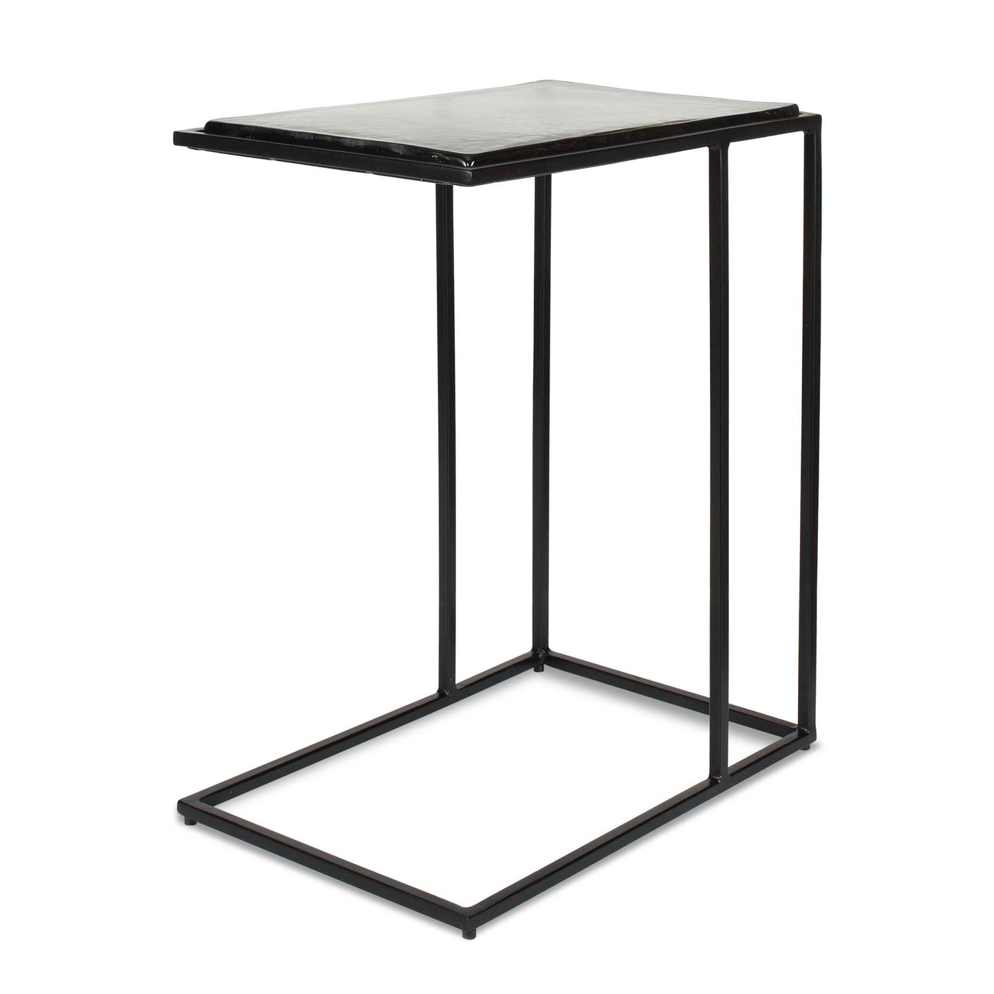 Uttermost Mateo Glass Top Accent Table - Black