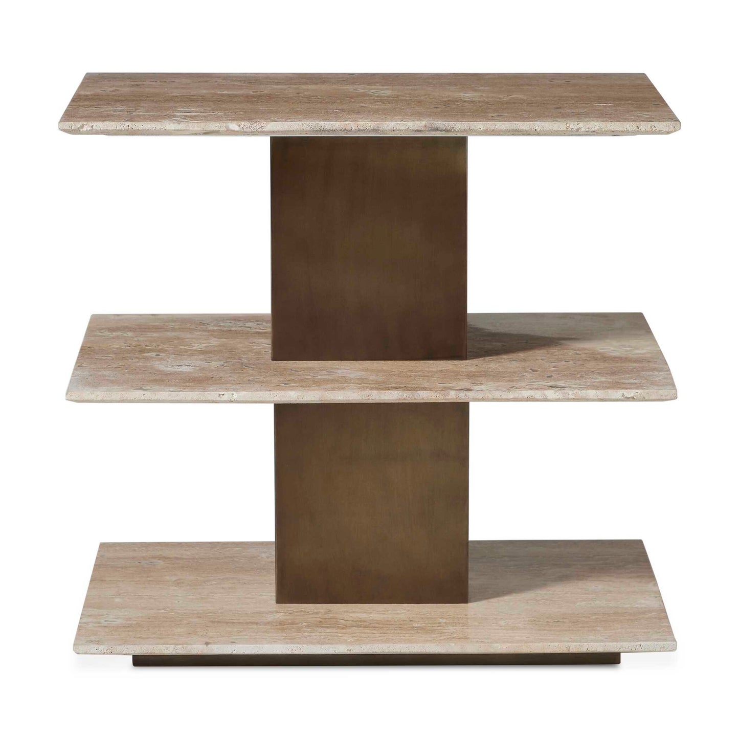 Uttermost Travertini 3 Tiered Accent Table - Bronze,Brown