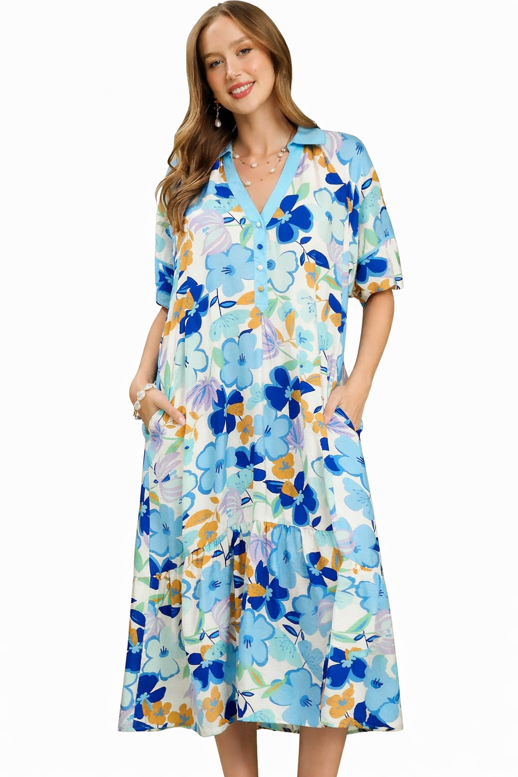 Floral Tiered Midi Dress