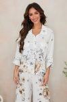 Floral Linen Button Down Top With Pockets