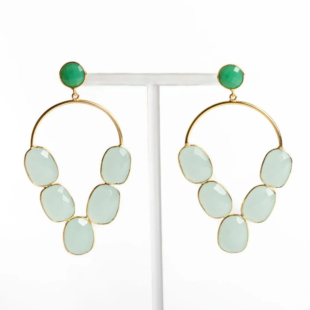 Gem Chandelier Earrings Aquamarine
