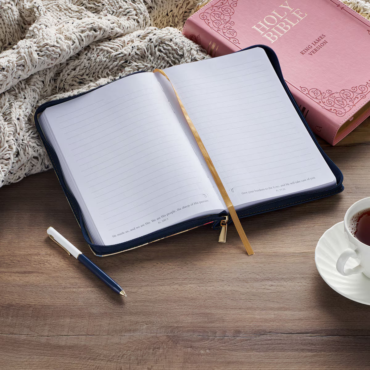 Be Still and Know Serene Roses Faux Leather Journal