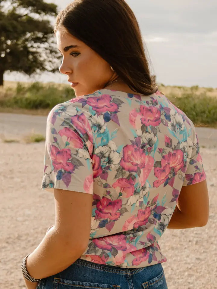 Life Is A Flower V Neck Tee