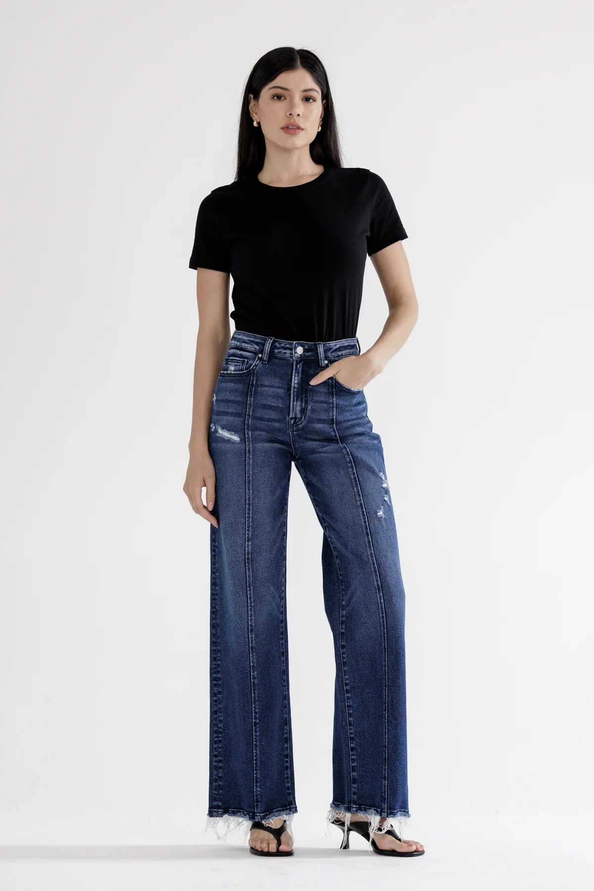 Mica High Rise Front Seam Wide Leg