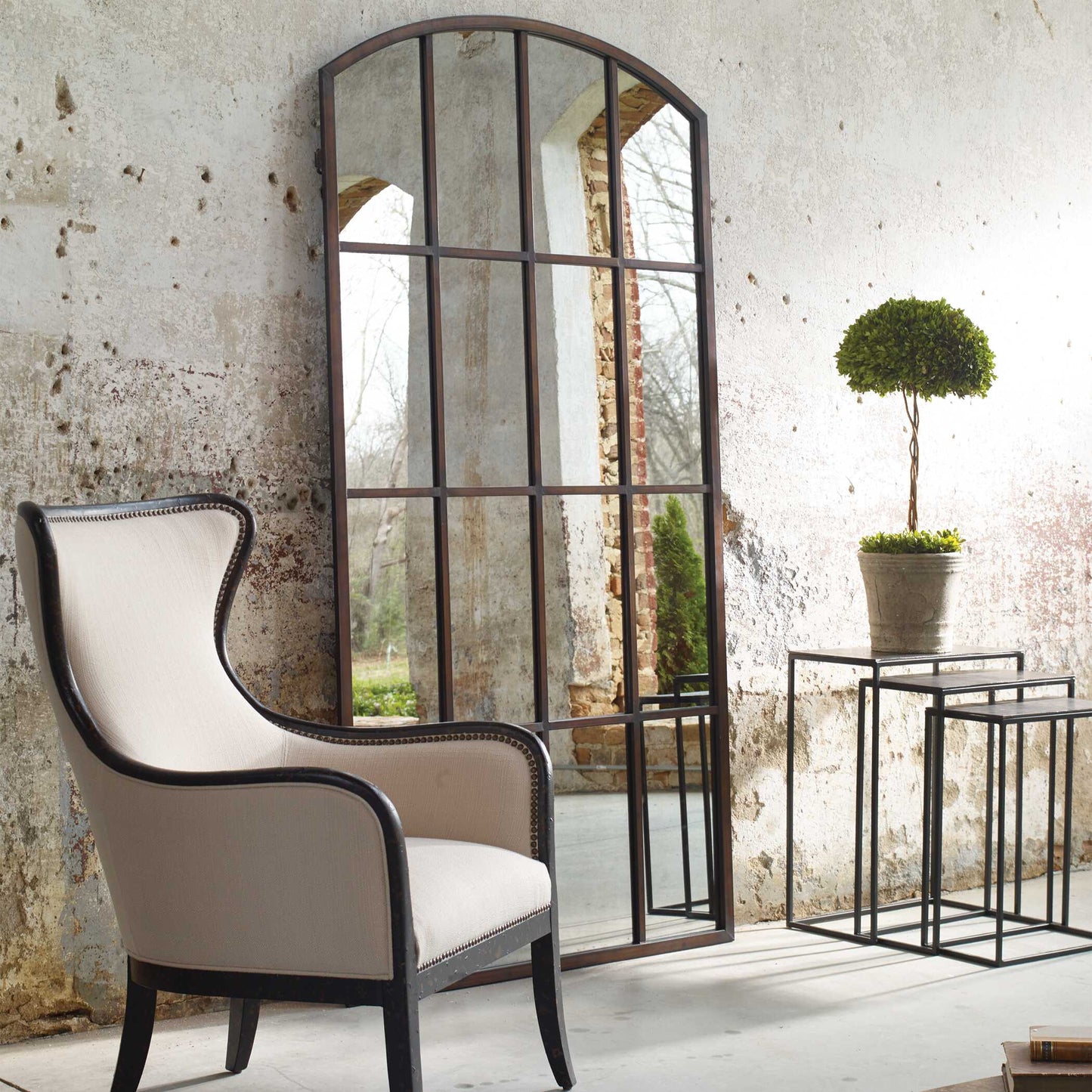 Uttermost Amiel Antique Large Arch Mirror