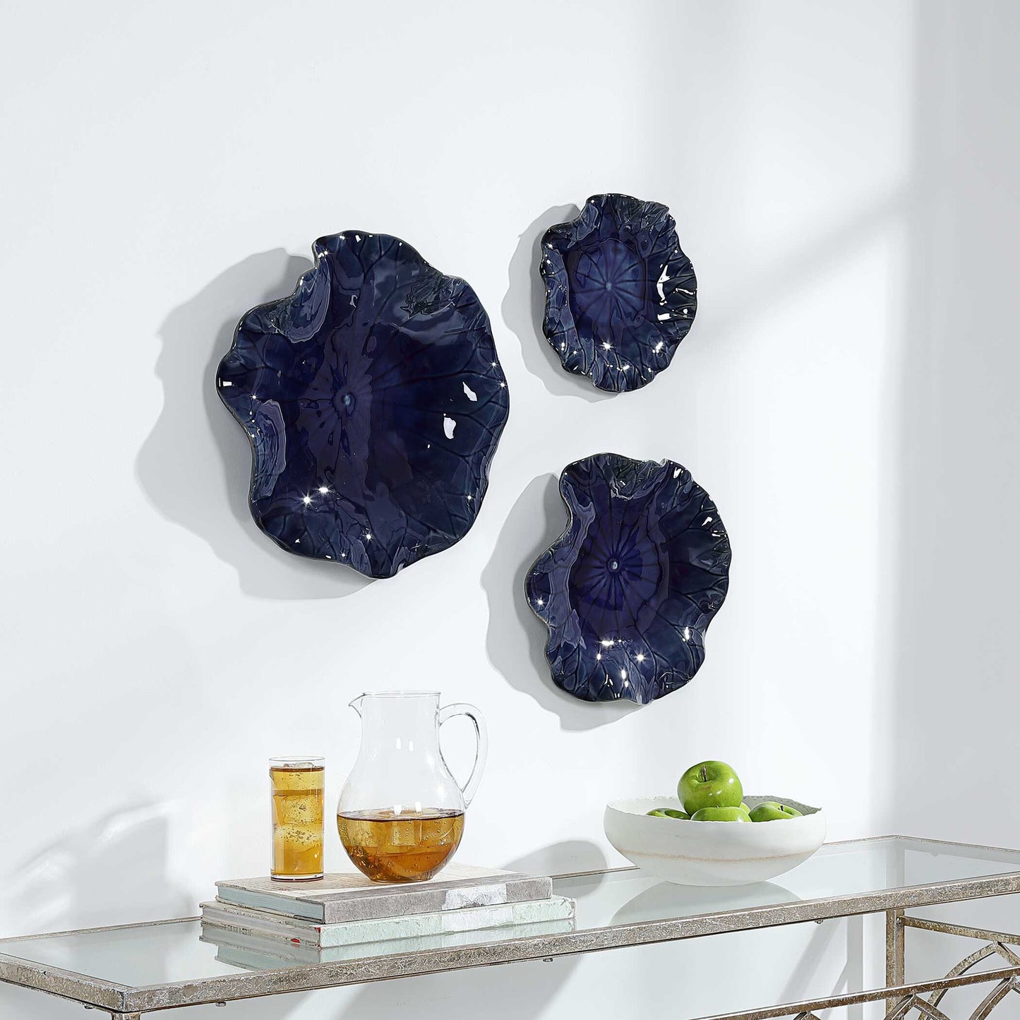 Uttermost Abella Blue Ceramic Wall Decor Set/3