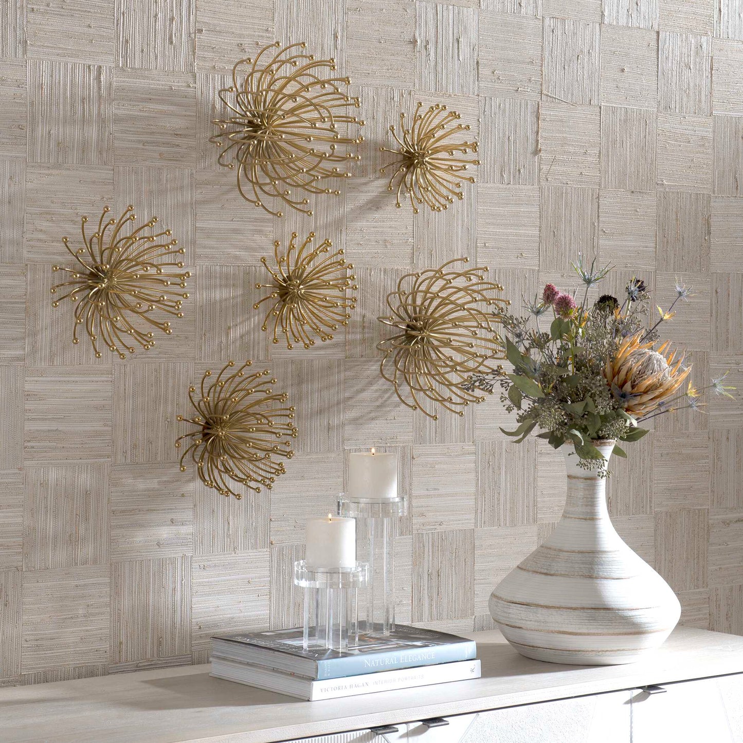 Uttermost Aga Gold Metal Wall Decor Set/3