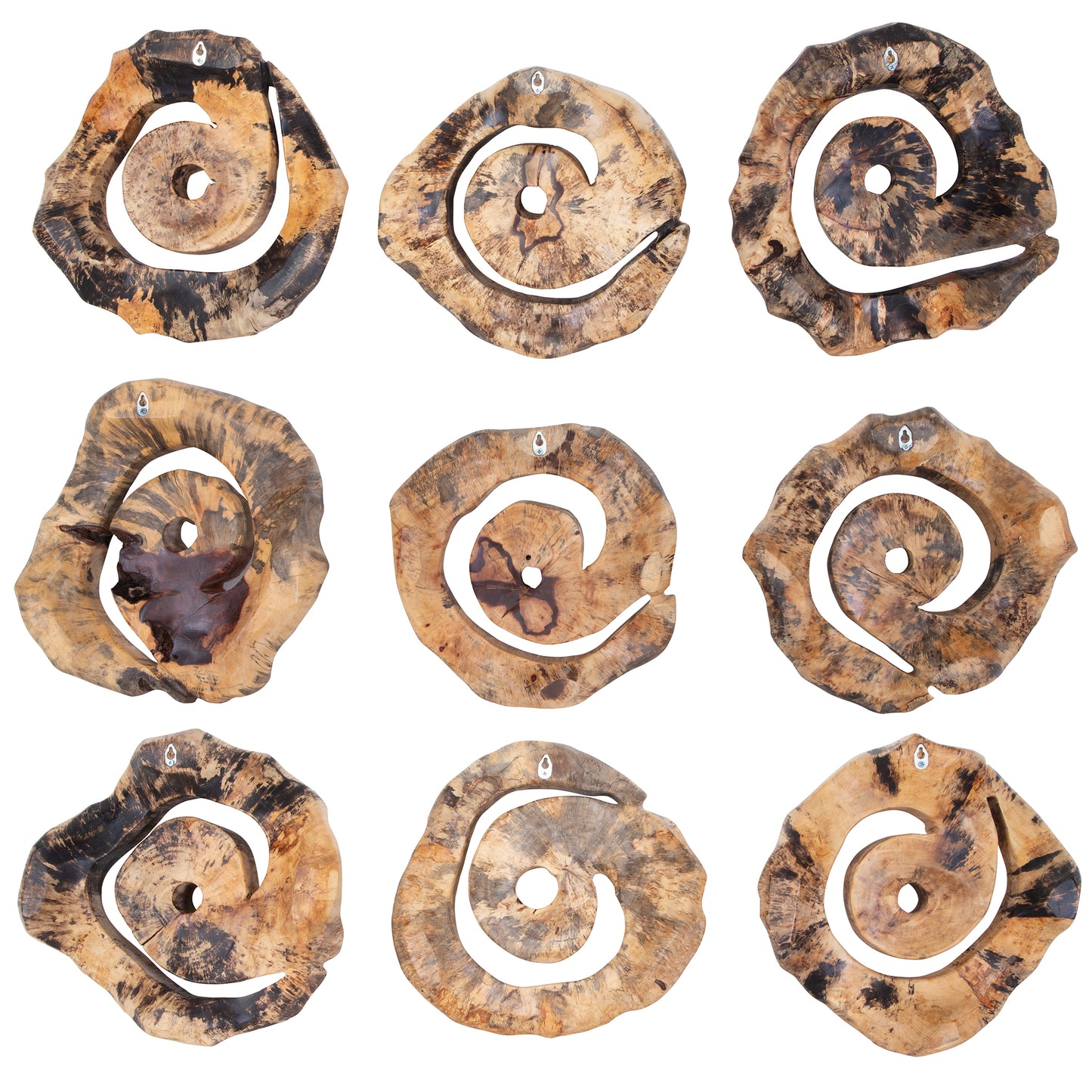 Uttermost Corkscrew Wood Wall Decor Set/9