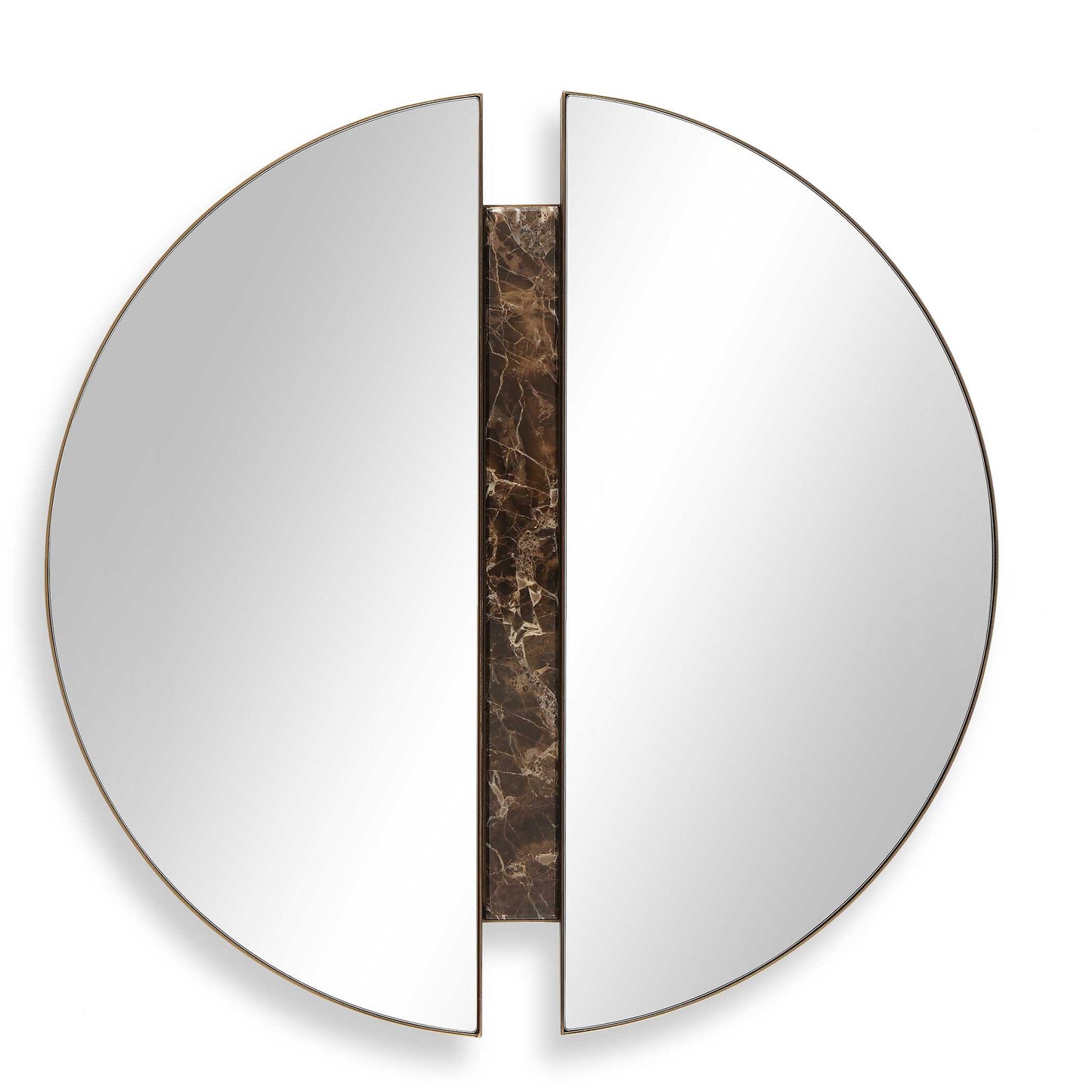 Uttermost Hanover Divided Round Mirror - Bronze,Brown