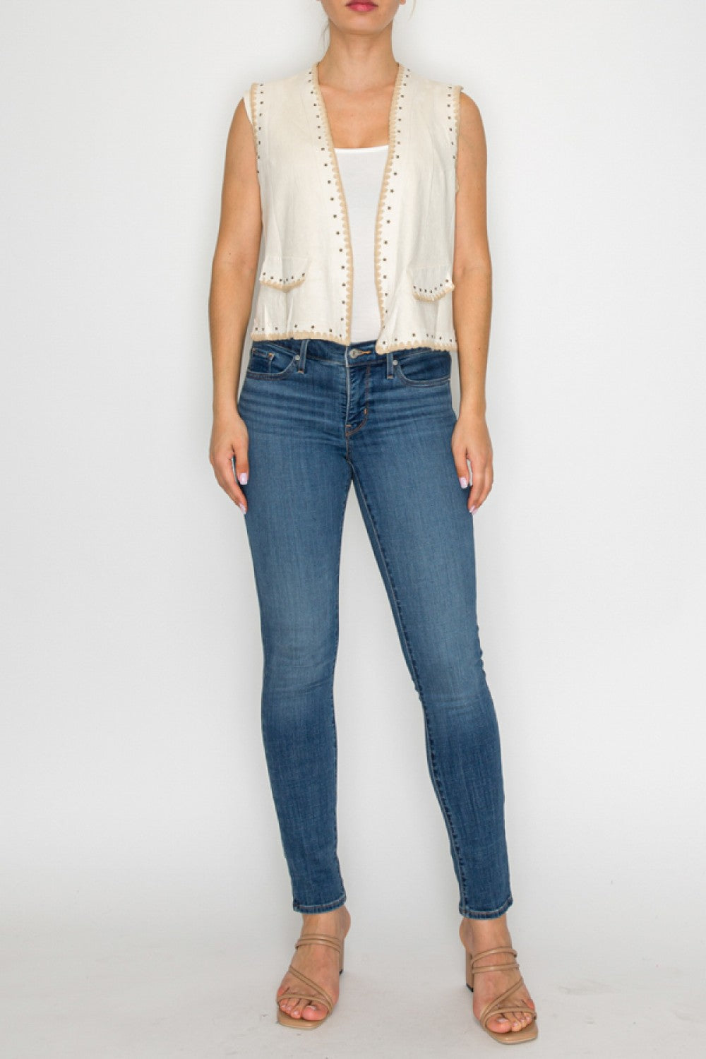 Faux Suede Star Detail Vest