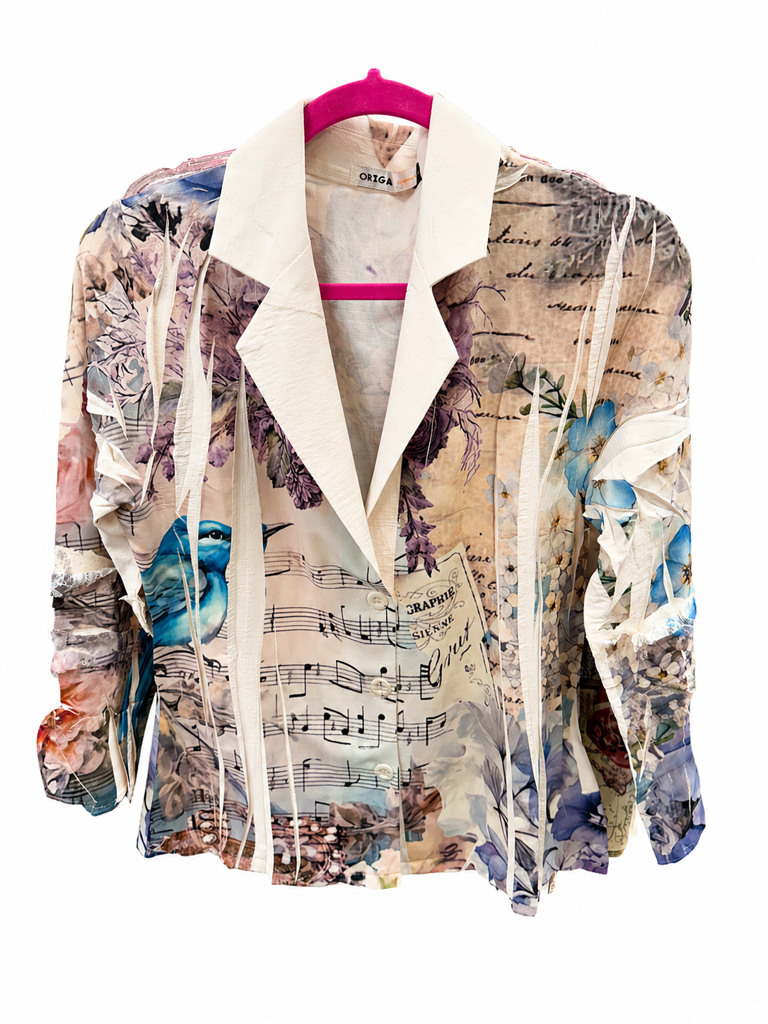 Ruffled Sleeve Blazer