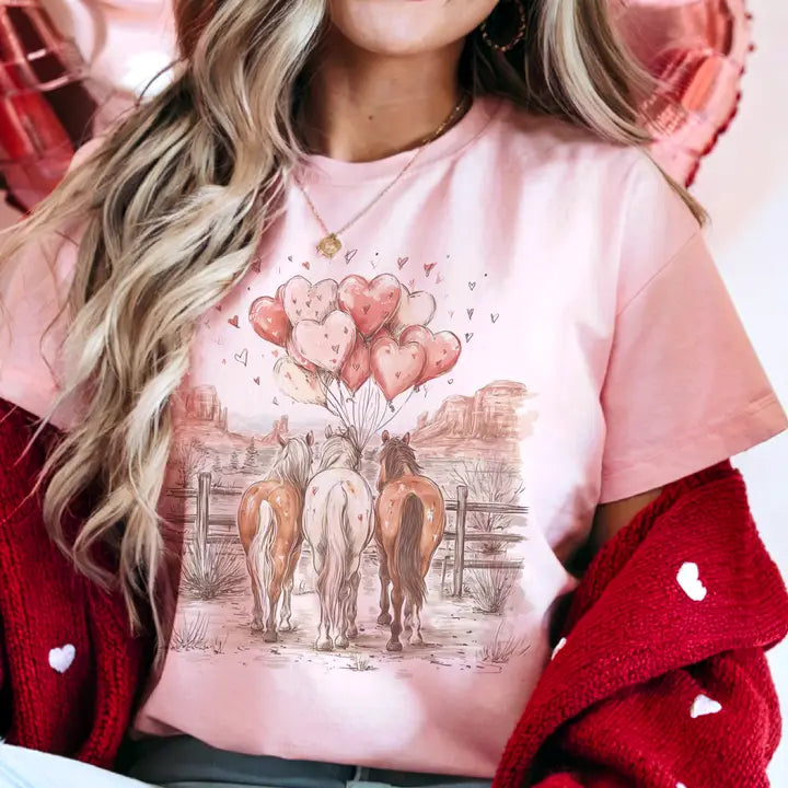 Western Horse Heart Retro Ranch Graphic Tee