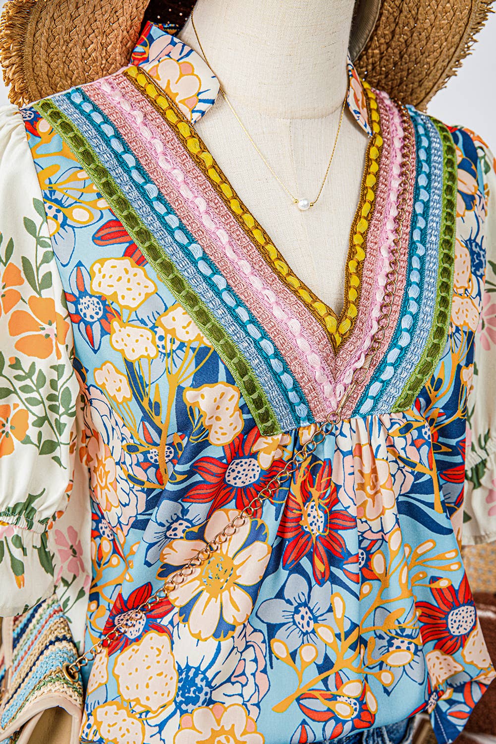 Crochet Floral Boho Long Sleeve