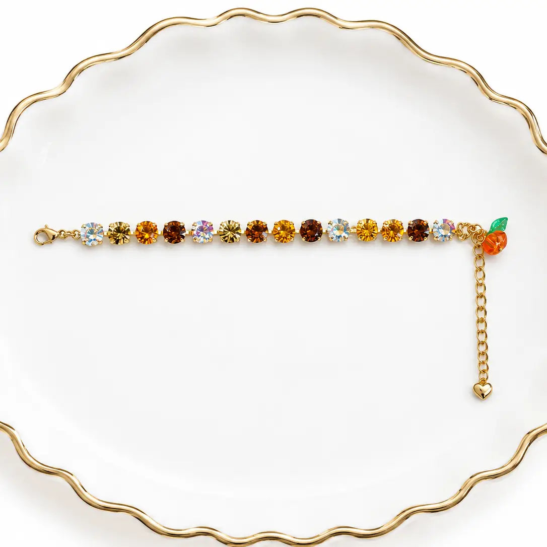 Pumpkin Rhinestone Bracelet