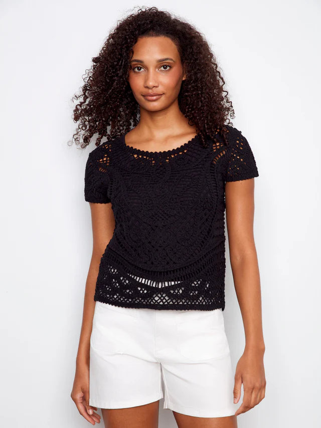 Charlie B Reversible Cotton Crochet Top