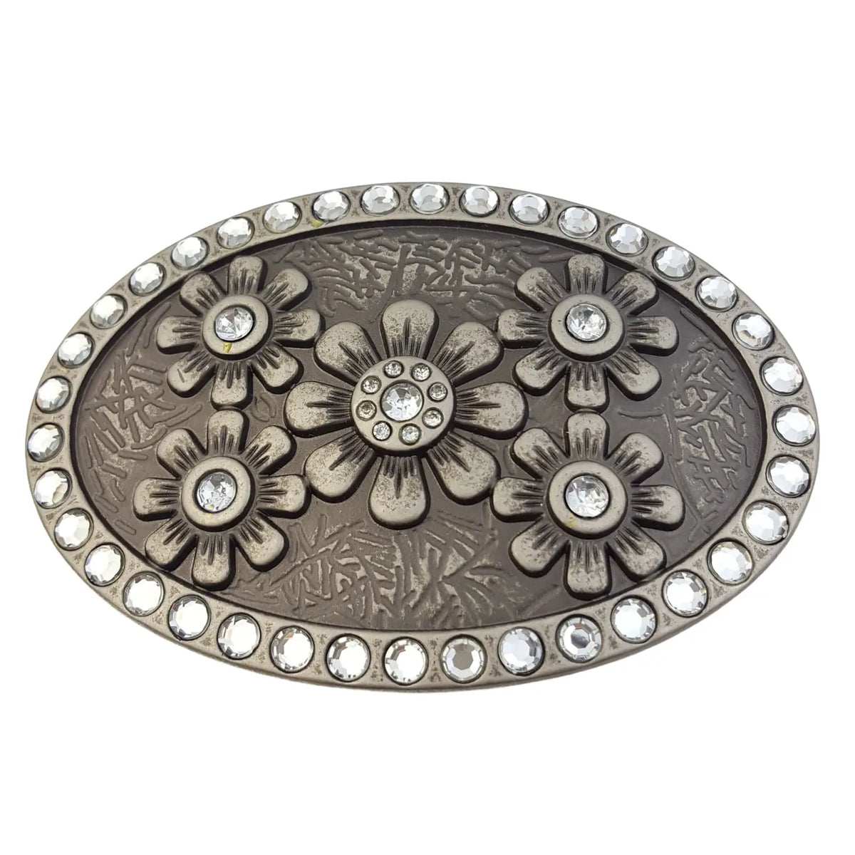Oval Western Style W. Daisy Flower Buckle