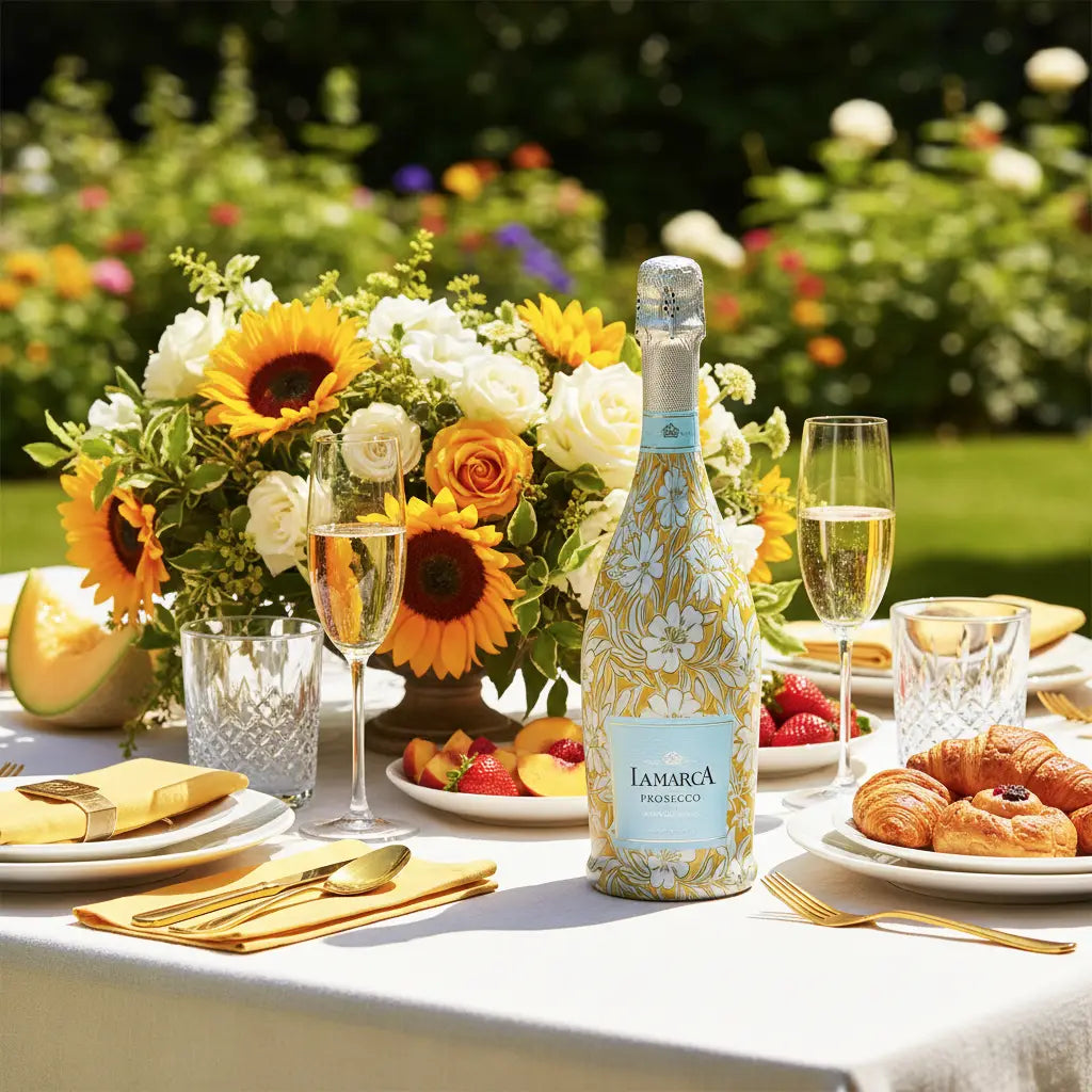 Grandmillennial Gold Flower Bottle Wrap