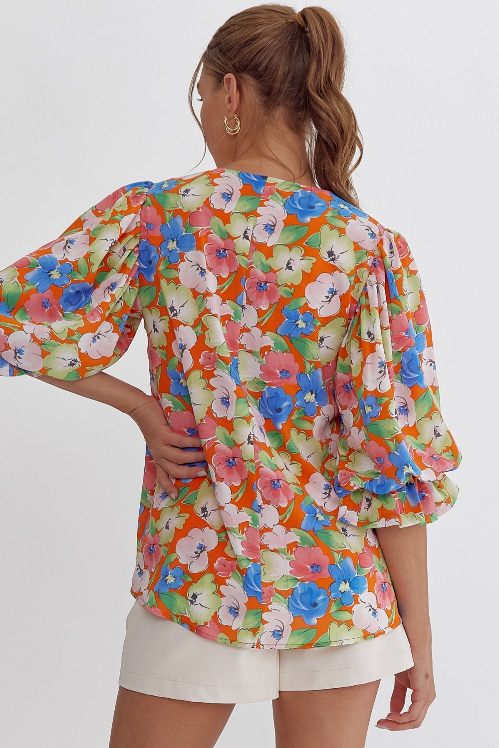 Entro Floral Orange Blouse