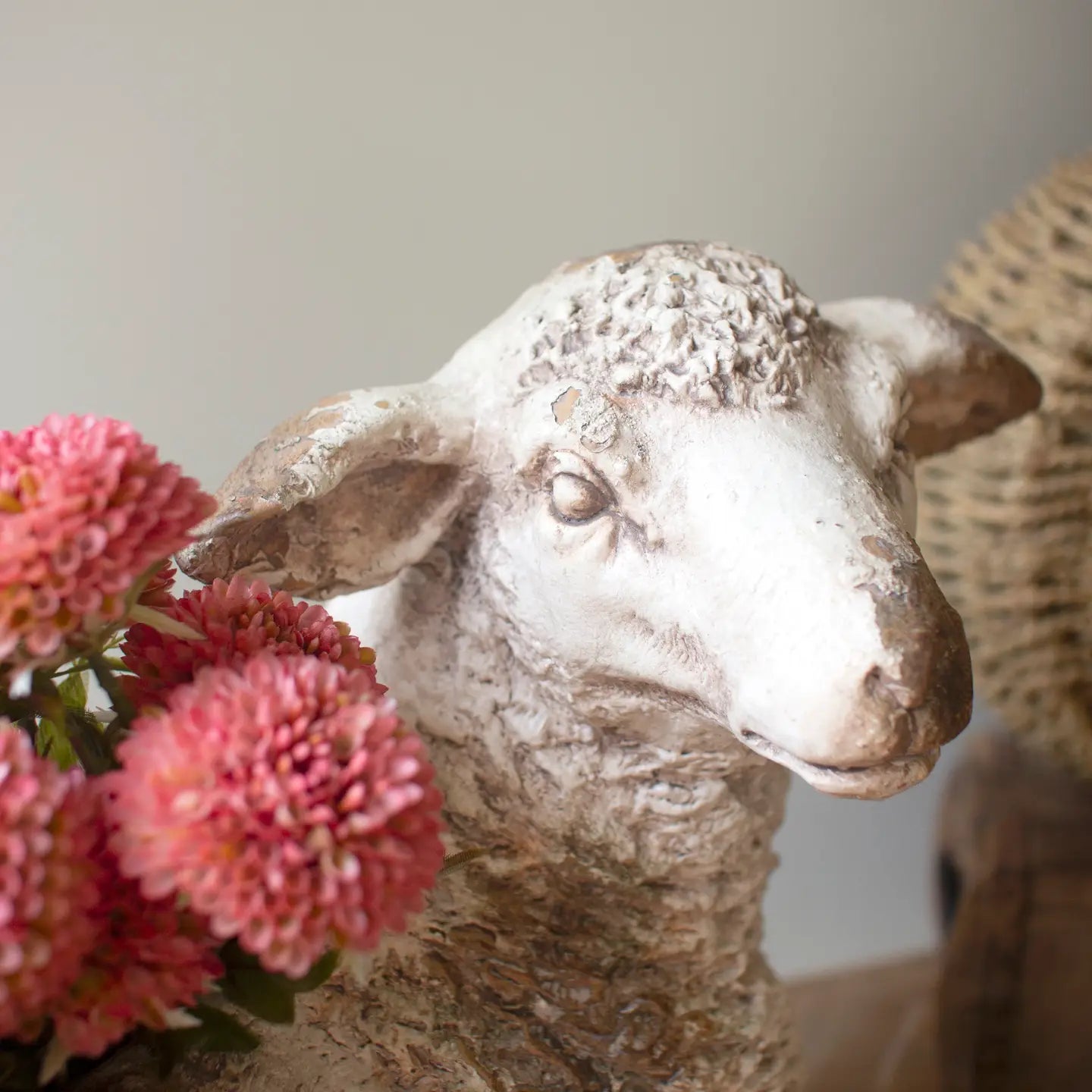 Faux Concrete Sheep Planter