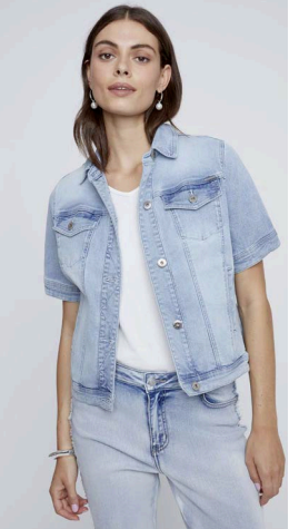Light Wash Short Sleeve Denim Jacket
