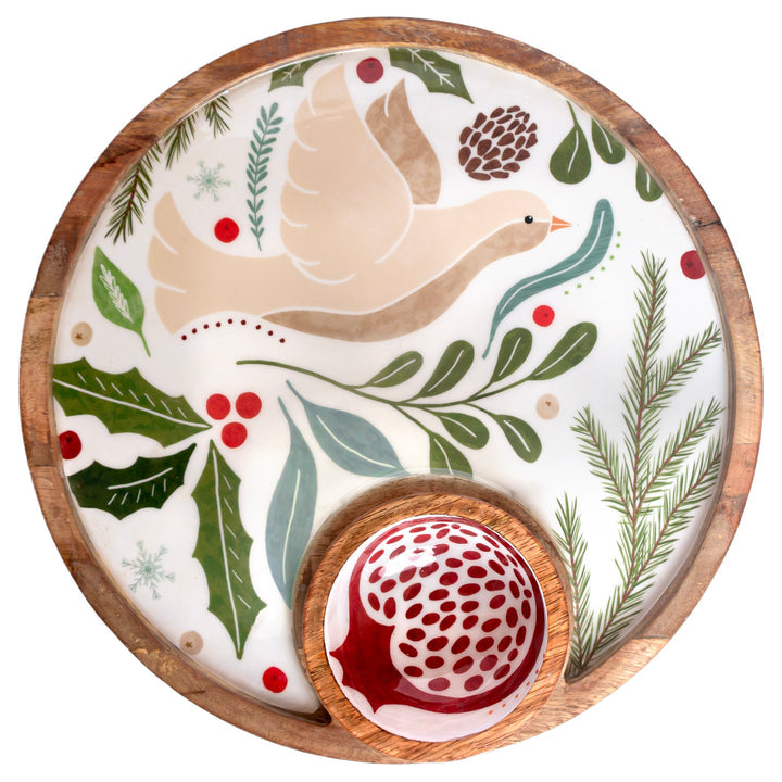 Winter Berry Round Platter and Bowl
