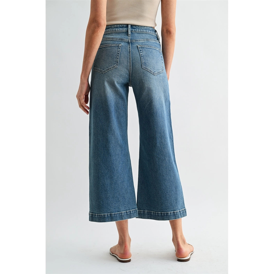 Mica High-Rise Wide Leg Crop Trouser Hem Jeans
