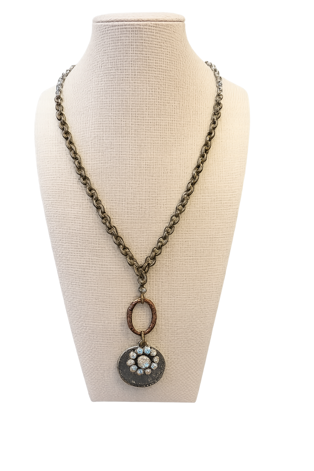 Vintage-Inspired Crystal Medallion Necklace