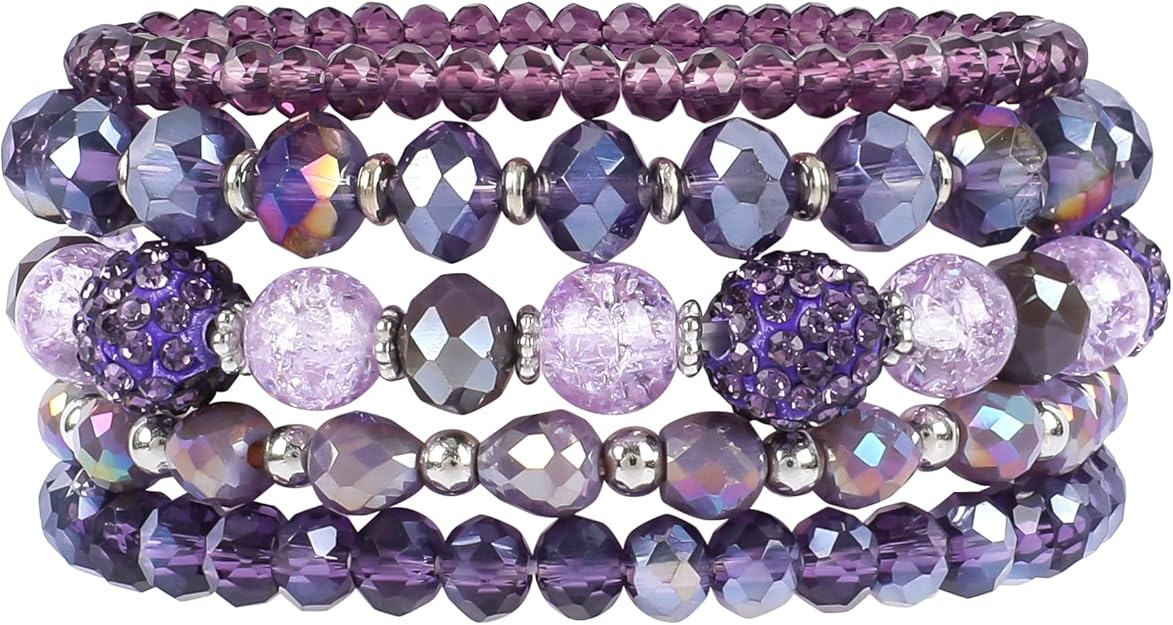 Sparkling Purple Bohemian Bracelet Set